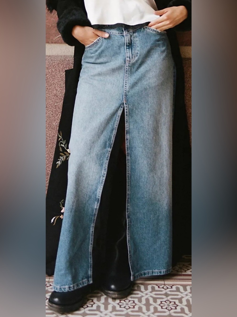 We the free come as you are boho denim skirt. Size 12